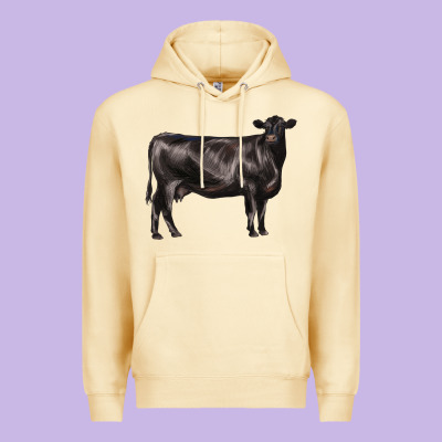 Black Angus Cow Premium Hoodie Designed By Lillyallendesigns