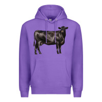 Purple black angus cow Premium Hoodie - LillyAllenDesigns