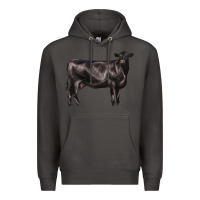 Smoke black angus cow Premium Hoodie - LillyAllenDesigns