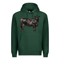 Sports Green black angus cow Premium Hoodie - LillyAllenDesigns