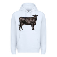 White black angus cow Premium Hoodie - LillyAllenDesigns