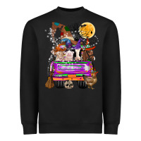 Black Hallloween Farm animals Truck Heavyweight Sweatshirt - CowhideDigitalArt