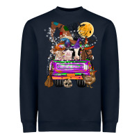 Navy Hallloween Farm animals Truck Heavyweight Sweatshirt - CowhideDigitalArt