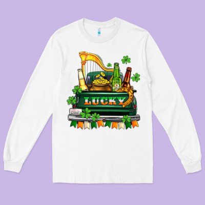 Lucky Truck With Flags And Beers Long Sleeve Tee Designed By Adodesignshop