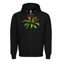 Black Bromeliads Zipper Hoodie - LillyAllenDesigns