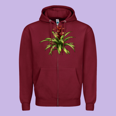 Bromeliads Zipper Hoodie Designed By Lillyallendesigns