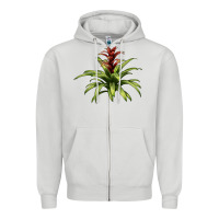 Dove Grey Bromeliads Zipper Hoodie - LillyAllenDesigns