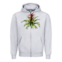 Heather Grey Bromeliads Zipper Hoodie - LillyAllenDesigns