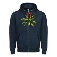 Navy Bromeliads Zipper Hoodie - LillyAllenDesigns