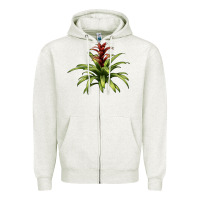 Oatmeal Heather Bromeliads Zipper Hoodie - LillyAllenDesigns