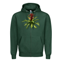 Sports Green Bromeliads Zipper Hoodie - LillyAllenDesigns