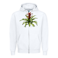 White Bromeliads Zipper Hoodie - LillyAllenDesigns