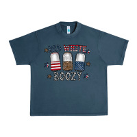 Midnight Navy red white boozy Urban Heavy Tee - CowhideDigitalArt