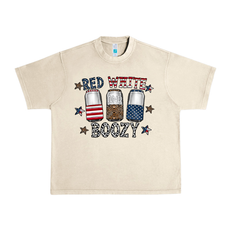 Red White Boozy Urban Heavy Tee by CowhideDigitalArt | Teevron