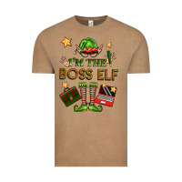 Vintage Coffee im the boss elf Vintage Tee - FaDigitalArtStudio