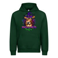 Forest Green Hocus Pocus Heifer with Cow and Halloween Urban Hoodie - texasbilliewilder