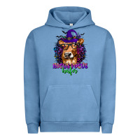 Pigment Pebble Blue Hocus Pocus Heifer with Cow and Halloween Urban Hoodie - texasbilliewilder