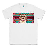White Western Shih Tzu License Plate Design Classic Tee - JahusDesignShop