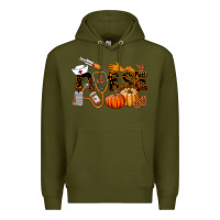 Army Green Fall Nurse Premium Hoodie - LillyAllenDesigns