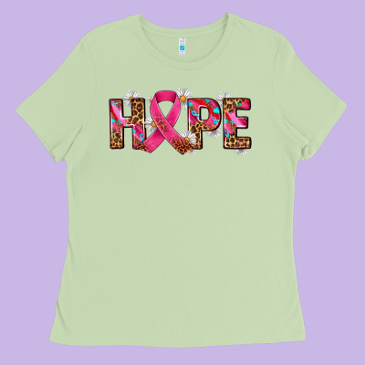 Hope And Cancer Ribbon Ladies Tee Designed By Adodesignshop