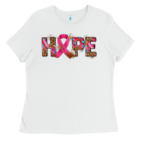 White hope and cancer ribbon Ladies Tee - AdoDesignShop