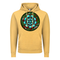 Vintage Mustard Christmas Round Turquoise Gemstone Vintage Hoodie - RanaPortraitStore
