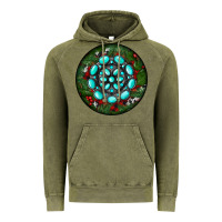 Vintage Olive Christmas Round Turquoise Gemstone Vintage Hoodie - RanaPortraitStore