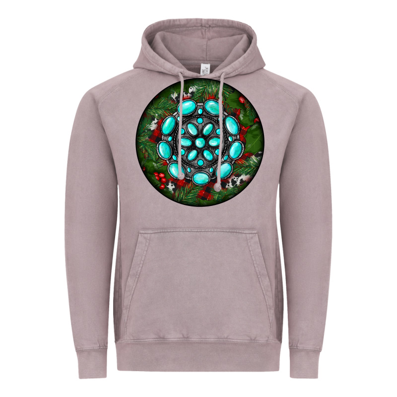 Christmas Round Turquoise Gemstone Vintage Hoodie by RanaPortraitStore | Teevron