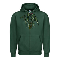 Sports Green Amazon Elephant Ear Zipper Hoodie - LillyAllenDesigns
