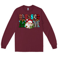 Burgundy blessed mom christmas Long Sleeve Tee - JahusDesignShop