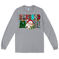 Heather Grey blessed mom christmas Long Sleeve Tee - JahusDesignShop