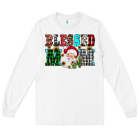 White blessed mom christmas Long Sleeve Tee - JahusDesignShop