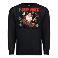 Black merry vibes ho ho ho Premium Sweatshirt - MaliasSmallBusiness