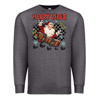 Charcoal Heather merry vibes ho ho ho Premium Sweatshirt - MaliasSmallBusiness