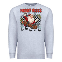 Heather Grey merry vibes ho ho ho Premium Sweatshirt - MaliasSmallBusiness