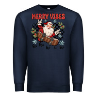 Navy merry vibes ho ho ho Premium Sweatshirt - MaliasSmallBusiness