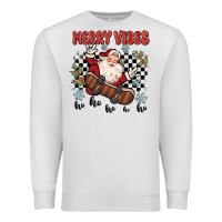 Oatmeal Heather merry vibes ho ho ho Premium Sweatshirt - MaliasSmallBusiness