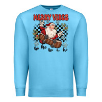 Ocean Blue merry vibes ho ho ho Premium Sweatshirt - MaliasSmallBusiness