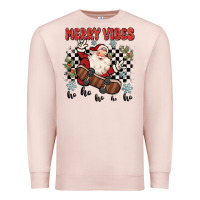 Pale Pink merry vibes ho ho ho Premium Sweatshirt - MaliasSmallBusiness