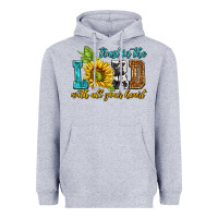 Heather Grey trust in the lord with all your heart Heavyweight Hoodie - NancyCooperArtShop