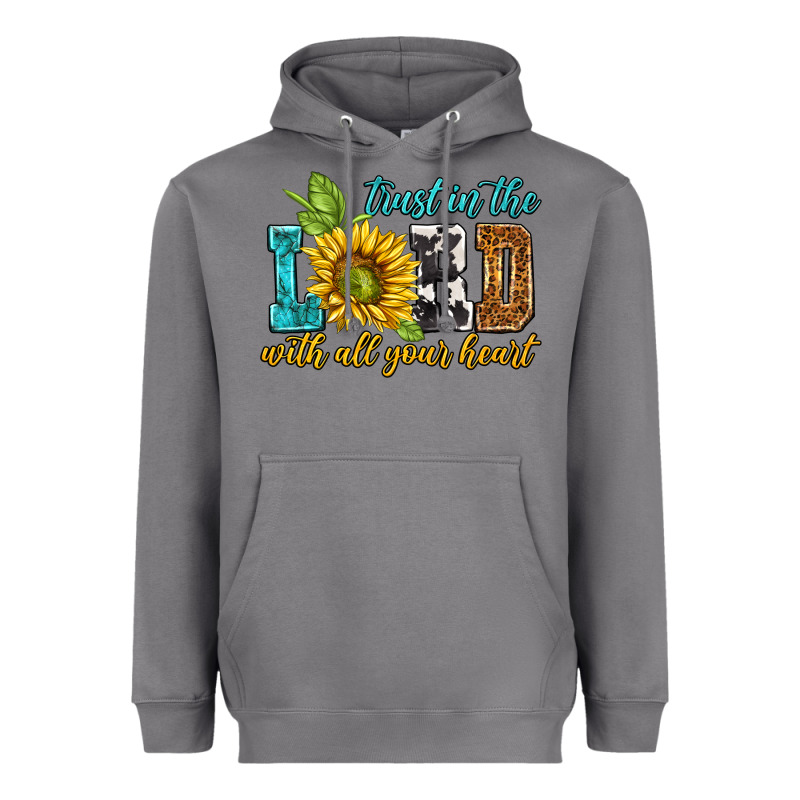 Trust In The Lord With All Your Heart Heavyweight Hoodie by NancyCooperArtShop | Teevron