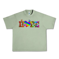 Oil Green lgbtq heart and hope Urban Heavy Tee - HRA Design Shop