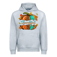 Heather Grey pumpkin thankful Urban Hoodie - NancyCooperArtShop