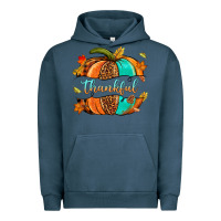 Pigment Midnight Navy pumpkin thankful Urban Hoodie - NancyCooperArtShop