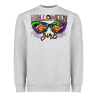 Heather Grey halloween girl Heavyweight Sweatshirt - CowhideDigitalArt