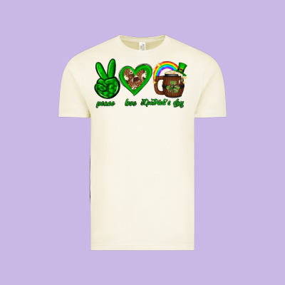 Peace Love Luck St. Patrick's Day Vintage Tee Designed By Neo Western