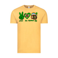 Vintage Mustard Peace love luck St. Patrick's Day Vintage Tee - Neo Western