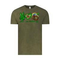 Vintage Olive Peace love luck St. Patrick's Day Vintage Tee - Neo Western