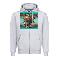 Heather Grey western rodeo bullfighter Aztec leopard turquoise Zipper Hoodie - BarkalooDesign