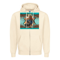 Sandshell western rodeo bullfighter Aztec leopard turquoise Zipper Hoodie - BarkalooDesign